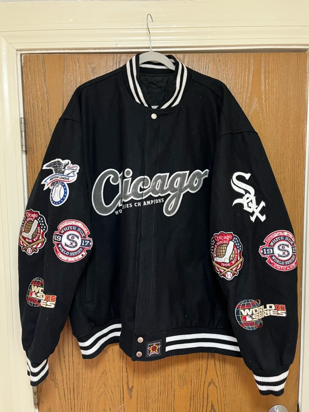 Chicago White Sox Black Varsity Bomber Jacket